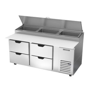 118-DPD72HC4 72" Hydrocarbon Series Pizza Prep Table w/ Refrigerated Base, 115v