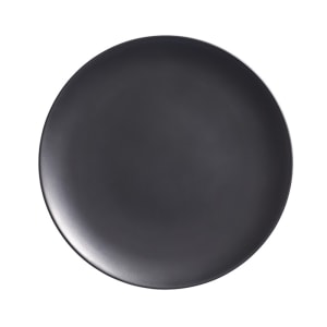 166-MCP11BK 11 1/2" Round Melamine Coupe Plate, Black/Matte Finish