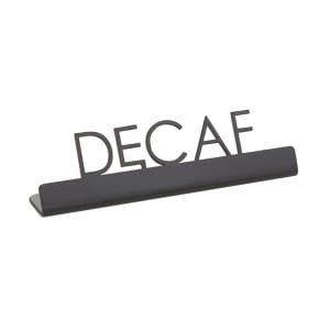 166-SBD5 "Decaf" Table Tent Sign - 5" x 1 1/4", Stainless, Black