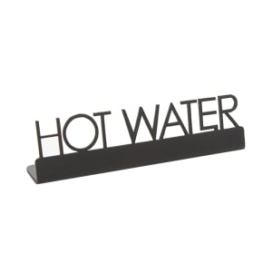 166-SBHW5 "Hot Water" Table Tent Sign - 5" x 1 1/4", Stainless, Black