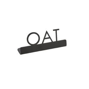 166-SBO3 "Oat" Table Tent Sign - 3" x 1 1/4", Stainless, Black