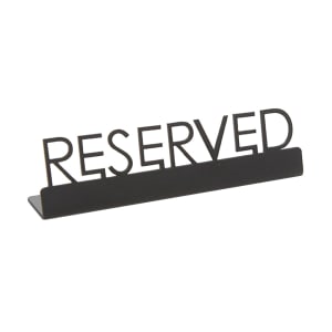 166-SBR5 "Reserved" Table Tent Sign - 5" x 1 1/4", Stainless, Black