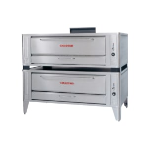 015-1060DOUBLENG Floor Model Double Pizza Deck Oven - Natural Gas