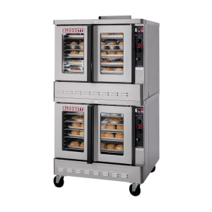 015-ZEPH2GDBLMNG Zephaire Bakery Depth Double Full Size Natural Gas Convection Oven - 120,000 BTU