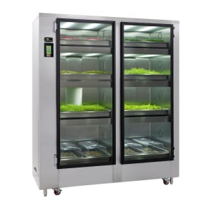 503-GC42 Full Height Non-Insulated Mobile Growing Cabinet w/ (16) Growing Flat Capacity, 120v