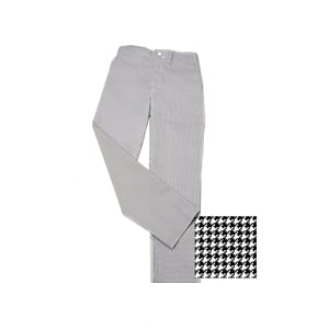752-RZFCPANTSM Chef Pants w/ Elastic Waist - Poly/Cotton, Black/White Houndstooth, Small