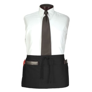 752-CL3PWACBK1 3 Pocket Waist Apron - 25" x 11", Polyester, Black