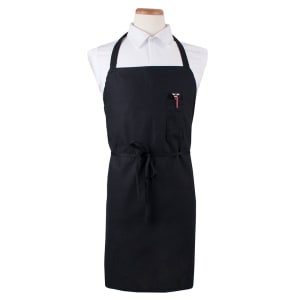 752-CLBIABK1 Bib Apron - 32" x 32 1/2", Cotton/Poly, Black
