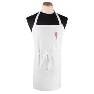 752-CLBIAWH1 Bib Apron - 32" x 32 1/2", Cotton/Poly, White