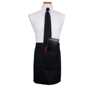 752-CL3PWACELBK1 3 Pocket Waist Apron - 26" x 18 1/2", Polyester, Black