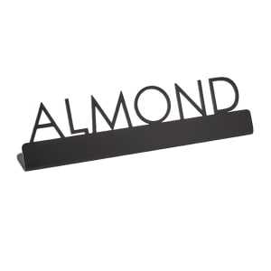 166-SBA5 "Almond" Table Tent Sign - 5" x 1 1/4", Stainless, Black
