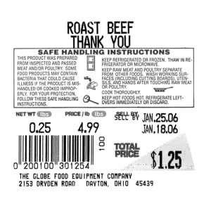 605-E12 Safe Handling Labels, Case of 12 Rolls, 625 Labels per Roll