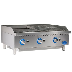 605-GCB36GSR 36" Countertop Gas Charbroiler w/ Reversible Grates, Radiant