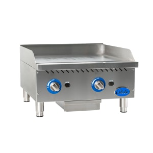 605-GG24G 24" Gas Griddle w/ Manual Controls - 1" Steel Plate, Convertible