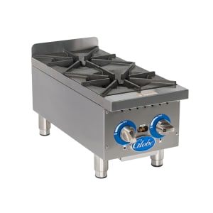 605-GHP12G 12" Gas Hot Plate w/ (2) Burners & Manual Controls, Convertible