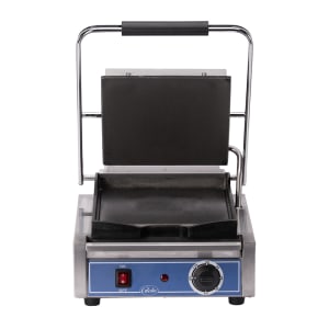 605-GSG10 Single Commercial Panini Press w/ Cast Iron Smooth Plates, 120v