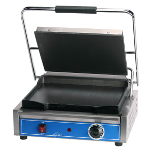 605-GSG1410 Single Commercial Panini Press w/ Cast Iron Smooth Plates, 120v