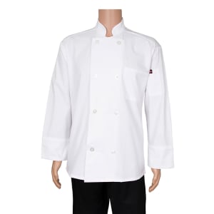 752-RZEC8M Chef's Coat w/ Long Sleeves - Poly/Cotton, White, Medium