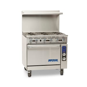 406-IR6CLP 36" 6 Burner Gas Range w/ Convection Oven, Liquid Propane
