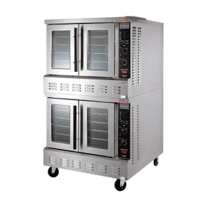 360-GCODAP2NG Bakery Depth Double Full Size Natural Gas Convection Oven - 120,000 BTU