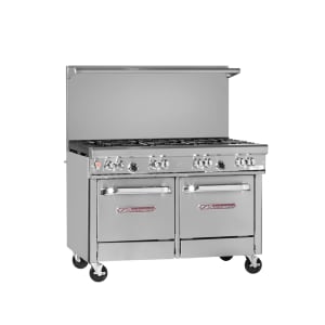 348-4481EE6RLP 48" 7 Burner Gas Range w/ (2) Space Saver Oven, Liquid Propane