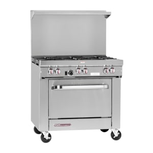 348-S36D2GLP 36" 2 Burner Gas Range w/ Griddle & Standard Oven, Liquid Propane