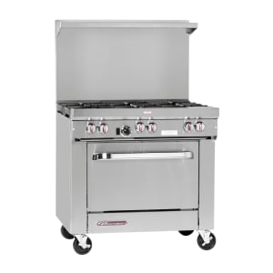 348-S36A3GLP 36" Gas Range w/ Full Griddle & Convection Oven, Liquid Propane