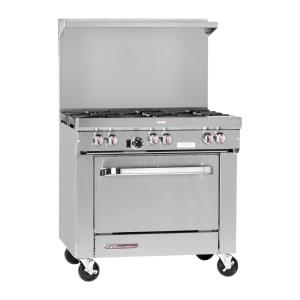 348-S36D1GLP 36" 4 Burner Gas Range w/ Griddle & Standard Oven, Liquid Propane