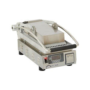 062-9DPGT7EA120V Single Commercial Panini Press w/ Aluminum Grooved Plates, 120v
