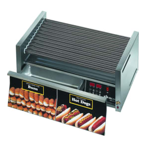062-30STBDE 30 Hot Dog Roller Grill w/ Bun Storage - Slanted Top, 120v