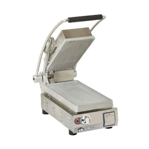 062-9DPGT7A120V Single Commercial Panini Press w/ Aluminum Grooved Plates, 120v