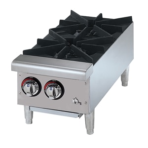 062-602HF 12" Gas Hotplate w/ (2) Burners & Manual Controls, Convertible