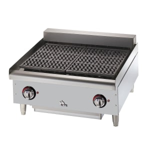 062-5124CF2401 24" Charbroiler w/ Removable Cast Iron Grids & Water Pan, 240v