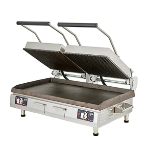 062-PSC28IE Double Commercial Panini Press w/ Cast Iron Smooth Plates, 240v/1ph