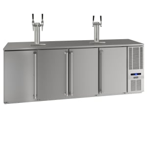 581-VCBR692SS01A 92" Kegerator Beer Dispenser w/ (4) 1/2 Keg Capacity - (2) Columns, Silver, 115v