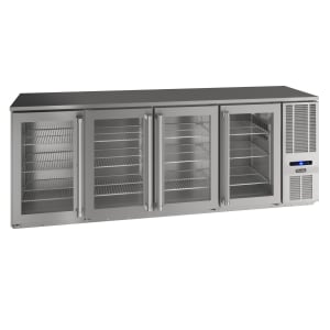 581-VCBR592SG01A 92" Bar Refrigerator - 4 Swinging Glass Doors, Silver, 115v