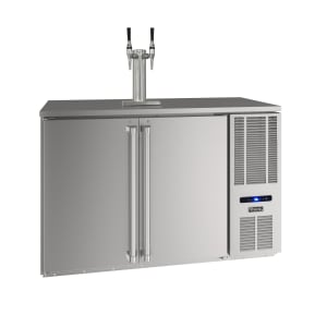 581-VCBR652SS01A 52" Kegerator Beer Dispenser w/ (2) 1/2 Keg Capacity - (1) Column, Silver, 115v