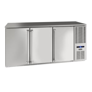 581-VCBR572SS01A 72" Bar Refrigerator - 3 Swinging Solid Doors, Silver, 115v
