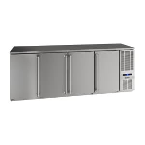 581-VCBR592SS01A 92" Bar Refrigerator - 4 Swinging Solid Doors, Silver, 115v
