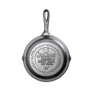 261-L5SKDLY 8" Round Dolly Parton Seasoned Cast Iron Skillet, Jolene