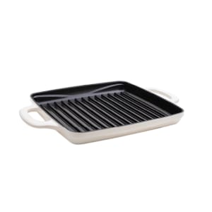 261-U11IGP100 11" Square USA Enamel™ Cast Iron Grill Pan - White