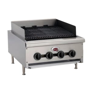 439-HDCB2430GQS 24" Countertop Gas Charbroiler w/ Cast Iron Grates - 80,000 BTU, Convertible