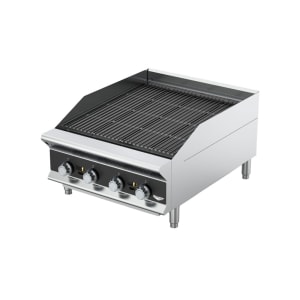 175-CBGHD24 24" Heavy-Duty Gas Charbroiler w/ Reversible Grill Plates - Stainless Steel, Convertible
