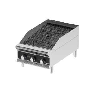 175-CBGHD18 18" Heavy-Duty Gas Charbroiler w/ Reversible Grill Plates - Stainless Steel, Convertible