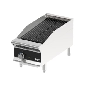 175-CBGMD12 12" Medium-Duty Gas Charbroiler w/ Reversible Grill Plates - Stainless Steel, Convertible