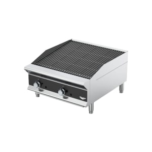 175-CBGMD24 24" Medium-Duty Gas Charbroiler w/ Reversible Grill Plates - Stainless Steel, Convertible