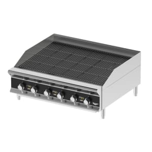 175-CBGHD36 36" Heavy-Duty Gas Charbroiler w/ Reversible Grill Plates - Stainless Steel, Convertible