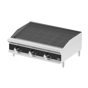 175-CBGMD36 36" Medium-Duty Gas Charbroiler w/ Reversible Grill Plates - Stainless Steel, Convertible