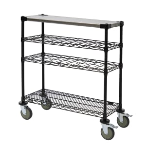 688-WRC1448WSBK1SS Rectangular Dessert Cart w/ Multi-Tiered Design - Black