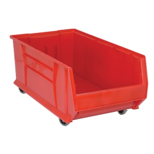 688-QUS984MOBRD Hulk Mobile Stack Shelf Container - 29 7/8" x 16 1/2", Red